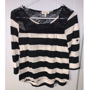 Striped Top with Lace